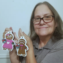 Load image into Gallery viewer, DIY wood blank Gingerbread boy and girl ornaments paint project
