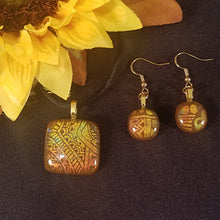 Load image into Gallery viewer, Dichroic Fused Glass Jewelry Gift Set Shimmery