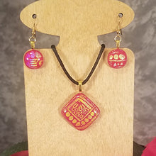 Load image into Gallery viewer, Dazzling Dichroic Red Glass Jewelry Gift Set