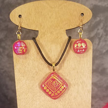 Load image into Gallery viewer, Dazzling Dichroic Red Glass Jewelry Gift Set