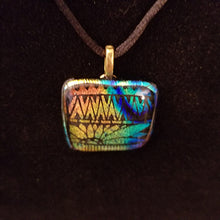 Load image into Gallery viewer, Stunning Dichroic fused glass pendant, necklace, gift, rainbow boho jewelry