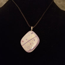 Load image into Gallery viewer, Pink Dichroic Fused Glass Necklace, gift, pink purple gold glass pendant