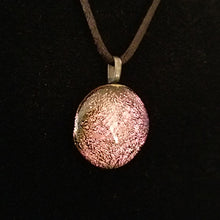 Load image into Gallery viewer, Stunning Dichroic Pink Gold Fused Glass Pendant, gift, present
