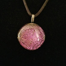 Load image into Gallery viewer, Stunning Dichroic Pink Gold Fused Glass Pendant, gift, present