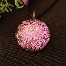 Load image into Gallery viewer, Stunning Dichroic Pink Gold Fused Glass Pendant, gift, present