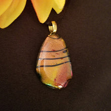Load image into Gallery viewer, Sunburst Dichroic fused glass necklace, pendant, gift, statement jewelry
