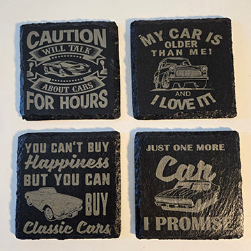 Classic Car Slate Coasters set of 4 set#1