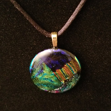 Sparkly Dichroic Fused Glass Jewelry necklace gift