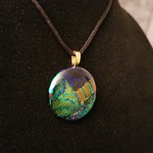 Load image into Gallery viewer, Sparkly Dichroic Fused Glass Jewelry necklace gift
