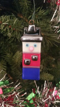 Load and play video in Gallery viewer, Fused Glass Nutcracker Ornament holiday bauble security guard gift