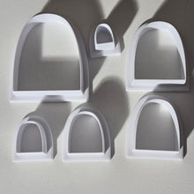 Load image into Gallery viewer, 3d Printed Fat Arches Earring Cutters for Polymer Clay DIY Jewelry #claycutters #polymerclaytools #jewelrydesign