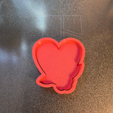 Load image into Gallery viewer, Heart with Roses Cookie Cutter & Stamp 3d printed petg, #cookiecutters #rose #heart