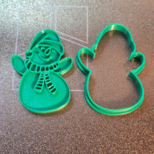 Load image into Gallery viewer, Christmas Cookie Cutter & Stamp set, snowman, reindeer, merry christmas 3d printed #cookiecutters