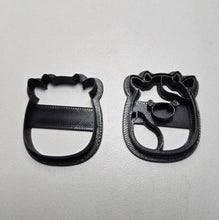 Load image into Gallery viewer, 3d Printed Set of 2 Cute Cow Polymer Clay Earring Cutters #claycutter #cow #polymerclaytool #bambua1