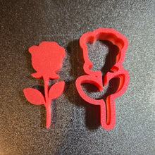 Load image into Gallery viewer, Rose Cookie Cutter Stamp Set 3d printed Petg #cookiecutter