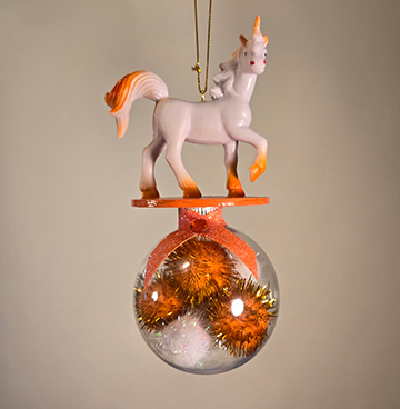Plastic Unicorn Ornament 