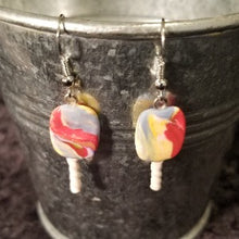 Load image into Gallery viewer, ice cream earrings, popsicle, Fake bake Jewelry, faux food earrings, Earrings, kawaii, earrings cute earrings, earrings for girls, teenage fashion Accessory, sculpey clay, food earrings