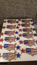 Load image into Gallery viewer, USA America the Beautiful 3 layered sign with 2 stars, Americana, flag, old glory, Patriotic, United States of America