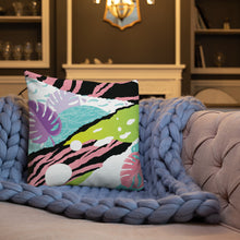 Load image into Gallery viewer, 18x18 All over print premium pillow abstract jungle pattern