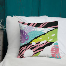 Load image into Gallery viewer, 18x18 All over print premium pillow abstract jungle pattern