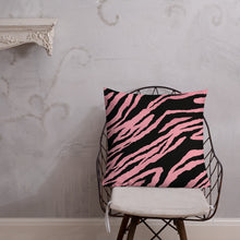 Load image into Gallery viewer, 22x22 All over print premium pillow abstract jungle pattern back