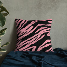 Load image into Gallery viewer, 22x22 All over print premium pillow abstract jungle pattern back