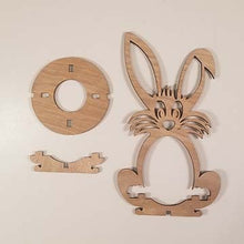 Load image into Gallery viewer, Bunny Easter Egg Holder wood blank, rabbit, spring, holiday, DIY paint project, kids craft
