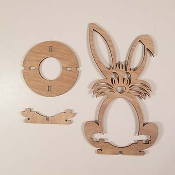 Bunny Easter Egg Holder wood blank, rabbit, spring, holiday, DIY paint project, kids craft