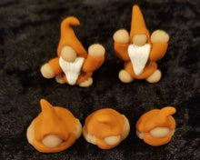 Load image into Gallery viewer, orange mini gnome babies, polymer clay set, gnomies, kawaii, adorable 
