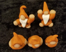 Load image into Gallery viewer, orange mini gnome babies, polymer clay set, gnomies, kawaii, adorable