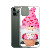 Load image into Gallery viewer, iPhone 11 Pro Gnome iPhone Case, heart gnome, pink, love gnome, phone protection, gnome with flowers phone case
