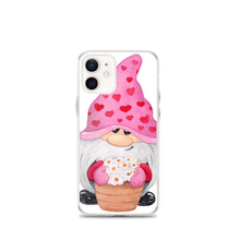 Load image into Gallery viewer, iPhone 12 mini case Gnome iPhone Case, heart gnome, pink, love gnome, phone protection, gnome with flowers phone case

