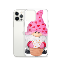 Load image into Gallery viewer, iPhone 12 pro Gnome iPhone Case, heart gnome, pink, love gnome, phone protection, gnome with flowers phone case
