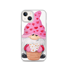 Load image into Gallery viewer, iPhone 13 phone case Gnome iPhone Case, heart gnome, pink, love gnome, phone protection, gnome with flowers phone case
