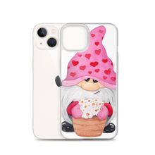 Load image into Gallery viewer, iPhone 13 phone case Gnome iPhone Case, heart gnome, pink, love gnome, phone protection, gnome with flowers phone case
