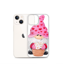 Load image into Gallery viewer, iPhone 13 mini phone case Gnome iPhone Case, heart gnome, pink, love gnome, phone protection, gnome with flowers phone case
