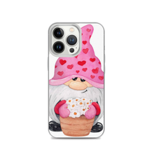 Load image into Gallery viewer, iPhone 13 pro phone case Gnome iPhone Case, heart gnome, pink, love gnome, phone protection, gnome with flowers phone case
