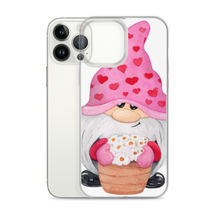Load image into Gallery viewer, iPhone 13 pro max phone case Gnome iPhone Case, heart gnome, pink, love gnome, phone protection, gnome with flowers phone case
