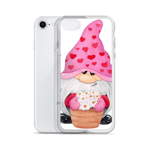 Gnome iPhone Case, heart gnome, pink, love gnome, phone protection, gnome with flowers phone case iPhone 7 iPhone 8