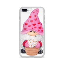 Load image into Gallery viewer, iPhone 7 plus, 8 plus phone case Gnome iPhone Case, heart gnome, pink, love gnome, phone protection, gnome with flowers phone case
