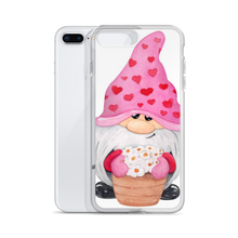 Load image into Gallery viewer, iPhone 7 plus, 8 plus phone case Gnome iPhone Case, heart gnome, pink, love gnome, phone protection, gnome with flowers phone case
