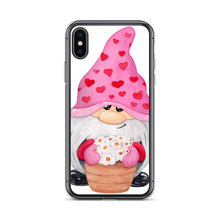 Load image into Gallery viewer, iPhone x xs  phone case Gnome iPhone Case, heart gnome, pink, love gnome, phone protection, gnome with flowers phone case
