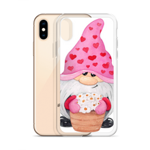 Load image into Gallery viewer, iPhone x xs phone case Gnome iPhone Case, heart gnome, pink, love gnome, phone protection, gnome with flowers phone case
