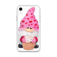 Load image into Gallery viewer, iPhone xr phone case Gnome iPhone Case, heart gnome, pink, love gnome, phone protection, gnome with flowers phone case
