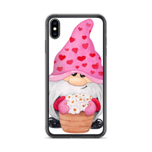 Load image into Gallery viewer, iPhone xs max phone case Gnome iPhone Case, heart gnome, pink, love gnome, phone protection, gnome with flowers phone case
