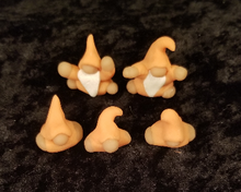 Load image into Gallery viewer, baby gnome figurines, 1 inch big, teeny, gnomies, polymer clay, fairy house accessories, light orange, kawaii, cutesy
