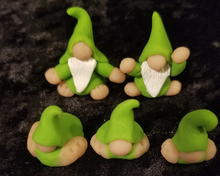 Load image into Gallery viewer, miniature gnome set, baby gnomes, polymer clay gnome, gonk, dwarf,  mini figurine, fairy home figurines, accessories