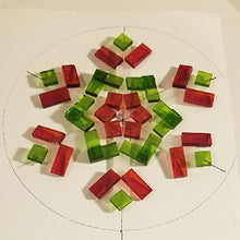 Load image into Gallery viewer, Glass Snowflake Ornament Suncatcher red green winter snow decoration