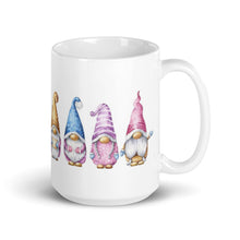 Load image into Gallery viewer, printed mug with gnomes, gnomies, gift for him, gift for her, whinsical
