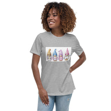 Load image into Gallery viewer, heather Gnomes tee, gnomes t-shirt, Shirt, Women&#39;s Relaxed T-Shirt, tee, 4 gnomes, gnomie t-shirt
